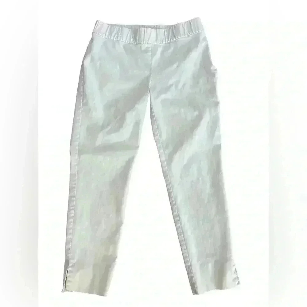 Eileen Fisher Womens White Ankle Pants Side Zip